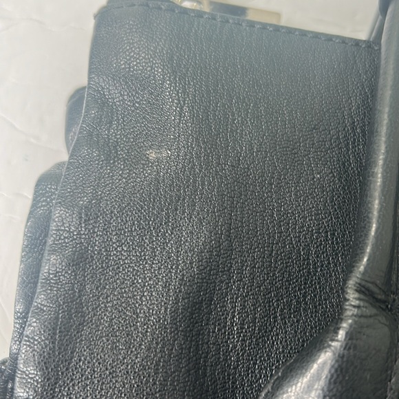 Michael Kors TIPPI Black Pebble Leather Shoulder Bag Dual Folding Zip Pockets - Picture 13 of 14